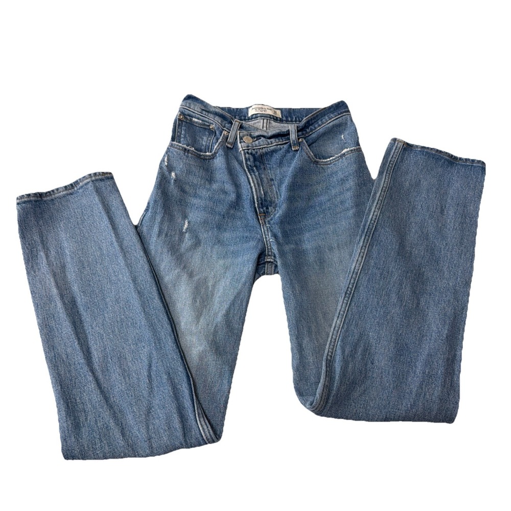 Abercrombie & Fitch Love 90s Straight Ultra High Rise Jeans Size 00S / 24 - Picture 9 of 11